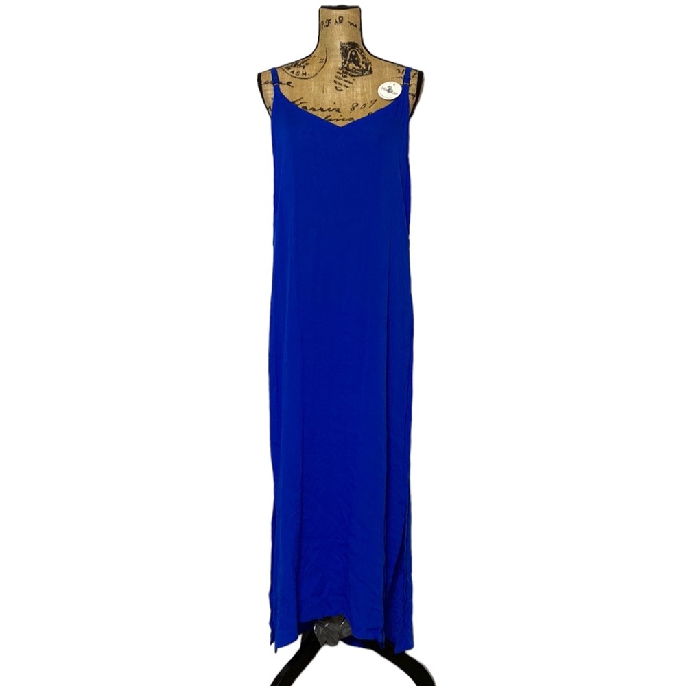 Royal Blue Maxi Slip Dress - Sleeveless Elegant Dress